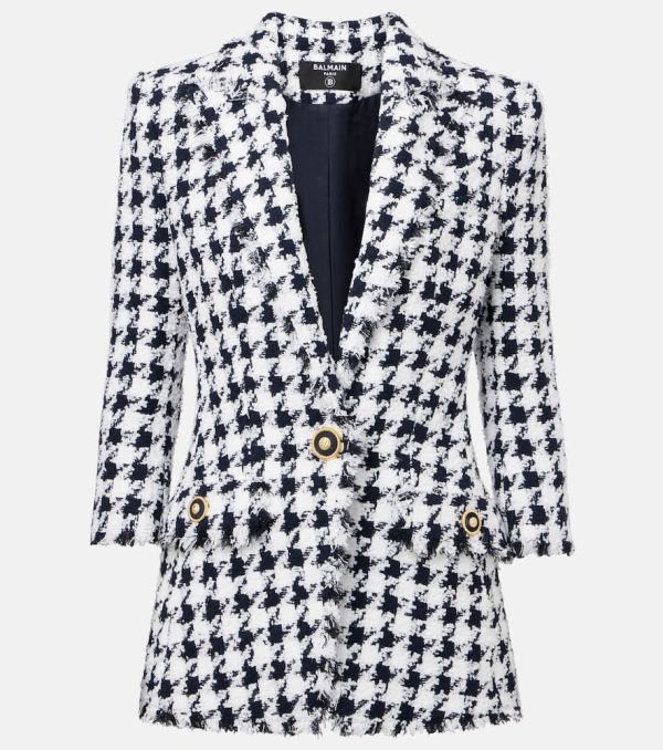 Balmain Houndstooth tweed blazer