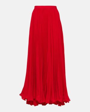 Balmain Pleated crepe maxi skirt