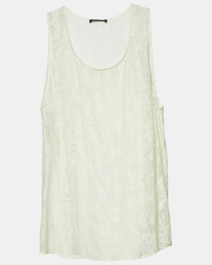 Balmain Yellow Harlequin Check Jacquard Sleeveless Tank Top S