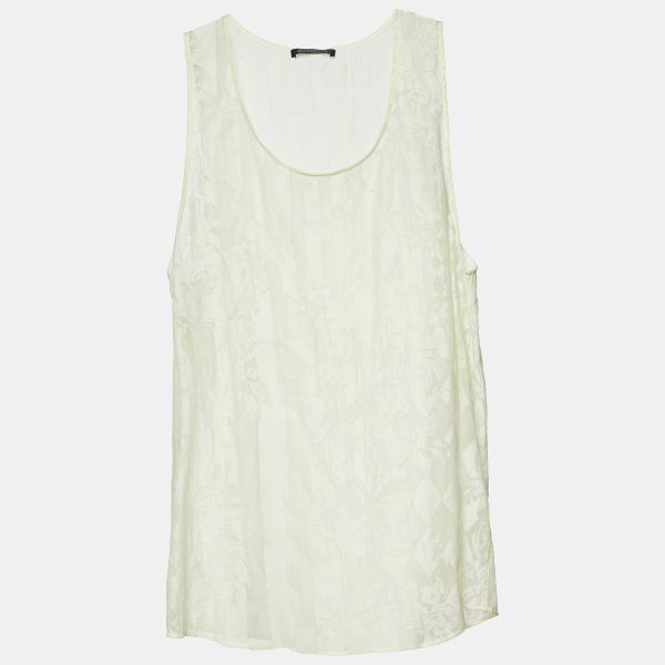 Balmain Yellow Harlequin Check Jacquard Sleeveless Tank Top S