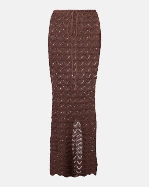 Bananhot Helena cotton-blend crochet maxi skirt