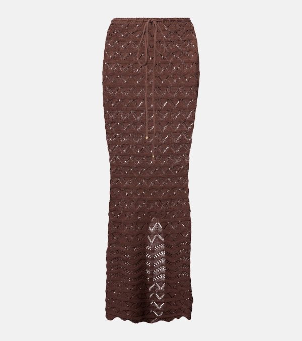Bananhot Helena cotton-blend crochet maxi skirt