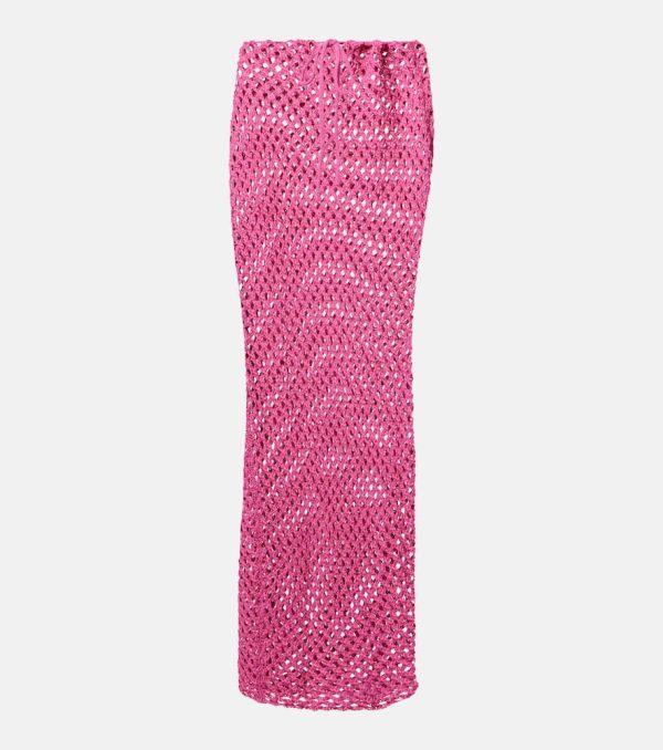 Bananhot Magen crochet cotton-blend maxi skirt