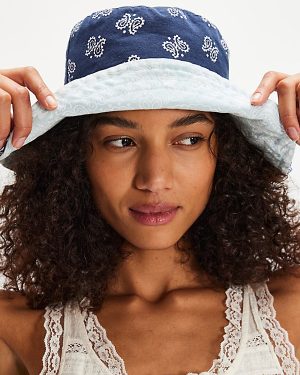 Bandana Bucket Hat at Free People in Blue