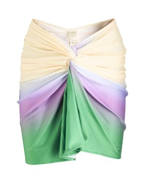 Baobab Maple Pareo Knotted Satin-jersey Mini Skirt - White - S (UK8-10 / S)