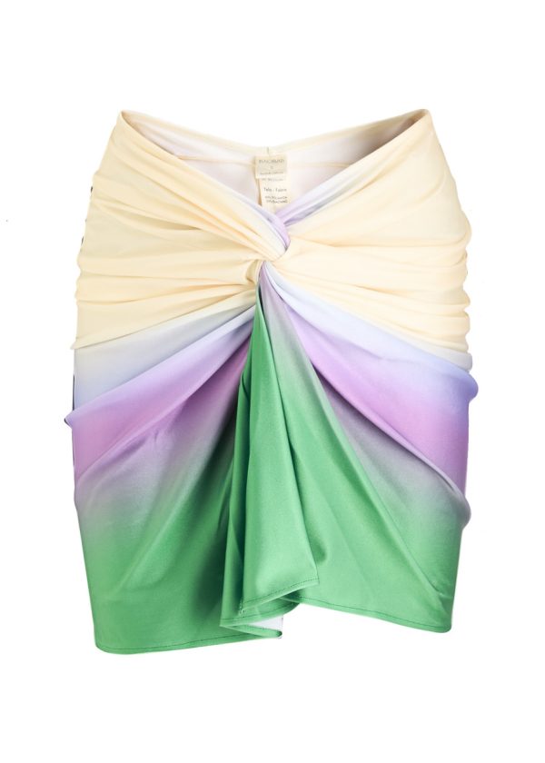 Baobab Maple Pareo Knotted Satin-jersey Mini Skirt - White - S (UK8-10 / S)
