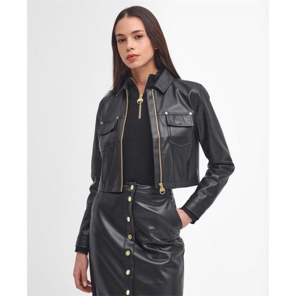 Barbour International Aria Faux-Leather Jacket - Black