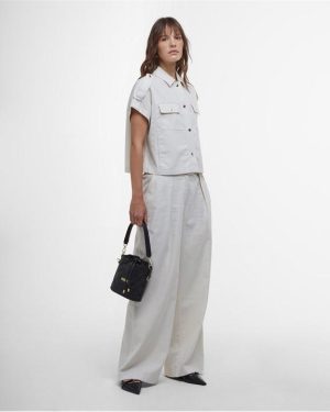 Barbour International Riley Wide-Leg Trousers - Beige