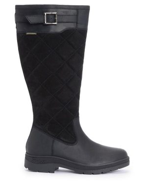 Barbour Oak Knee-High Boots - Black