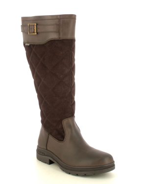 Barbour Oak Waterproof Brown leather Womens knee-high boots LFO0736-BR11 in a Plain Leather in Size 8