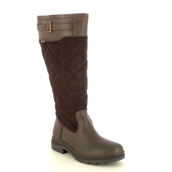 Barbour Oak Waterproof Brown leather Womens knee-high boots LFO0736-BR11 in a Plain Leather in Size 8