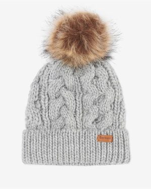 Barbour Penshaw Cable-Knit Beanie - Grey