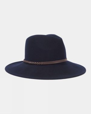 Barbour Womens Tack Fedora Hat - Navy