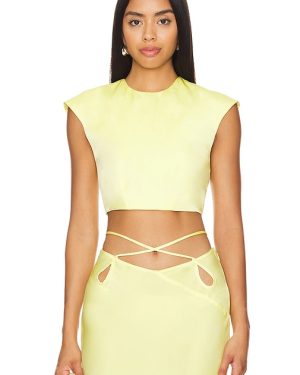 Bardot Anya Satin Top in Yellow. Size 4, 6, 8.