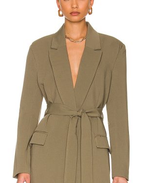 Bardot Belted Blazer in Olive. Size L, S, XL.
