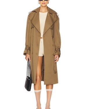 Bardot Halle Trench Coat in Tan. Size 12, 6, 8.
