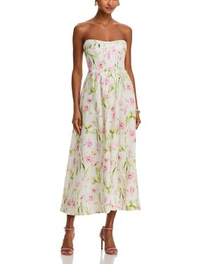Bardot Lola Floral Corset Midi Dress