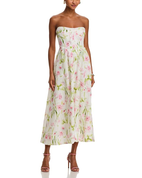 Bardot Lola Floral Corset Midi Dress