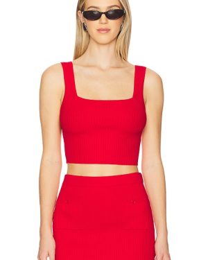 Bardot Sarita Knit Tank Top in Red. Size M, S, XL, XS.