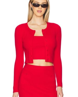 Bardot Sarita Knit Top in Red. Size M, S, XL, XS.