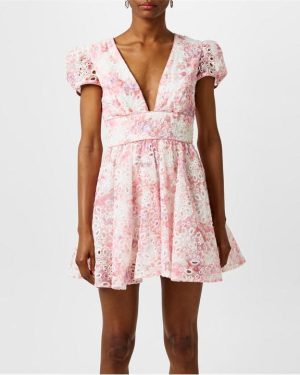 Bardot Tamarin Broderie Mini Dress - Pink