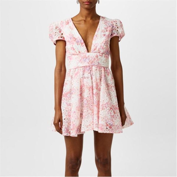 Bardot Tamarin Broderie Mini Dress - Pink