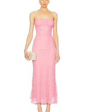 Bardot x REVOLVE Adoni Strapless Midi Dress in Pink. Size 4, 6.