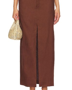 Bardot x REVOLVE Sita Maxi Skirt in Chocolate. Size 10, 2, 4, 6.