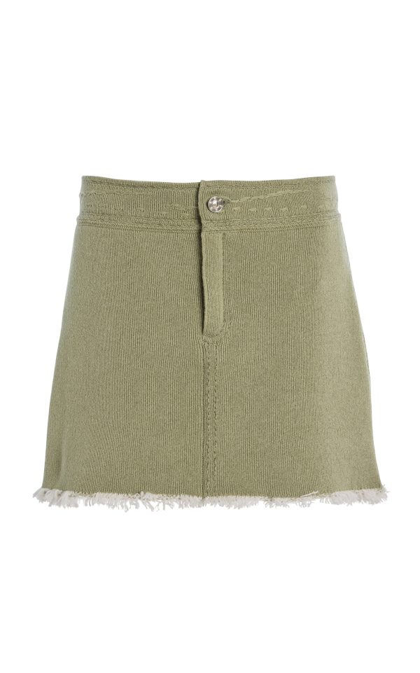 Barrie - Denim-Like Cashmere Mini Skirt - Green - S - Moda Operandi