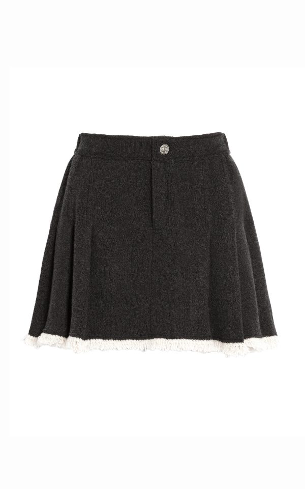 Barrie - Pleated Cashmere Mini Skirt - Black - XS - Moda Operandi