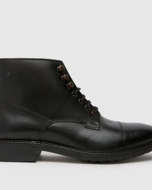 Base London Duke Lace-Up Boots in Black