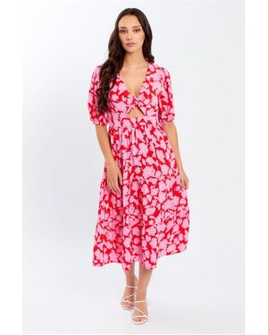 Be You Cut out Midi Dress - Red