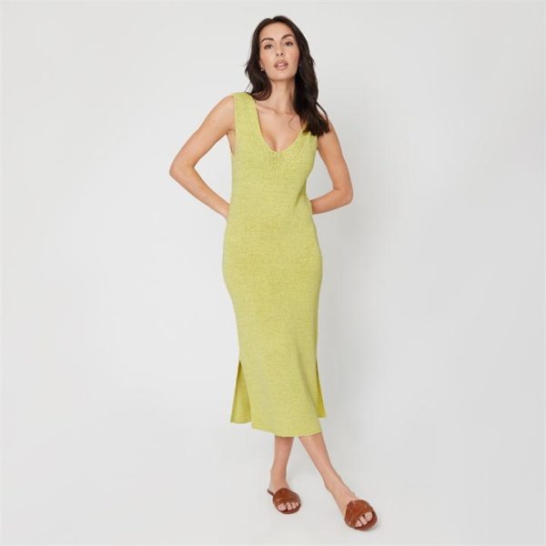 Be You Knitted Midi Dress Womens - Green