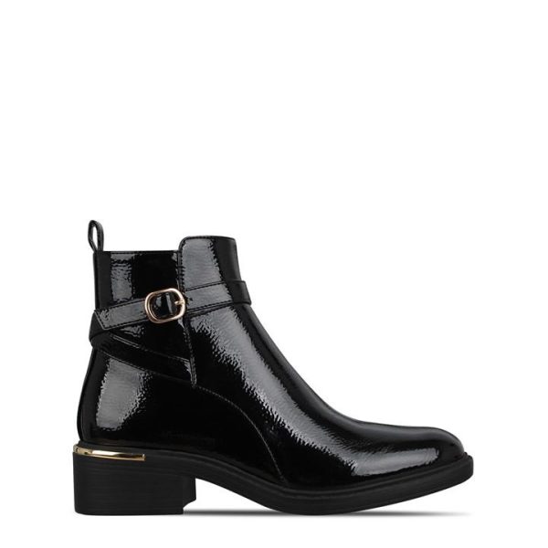 Be You Patent Heeled Ankle Boot - Black