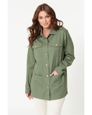 Be You Utility Twill Jacket - Green