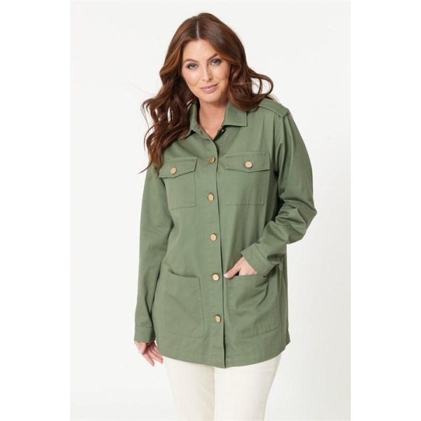 Be You Utility Twill Jacket - Green