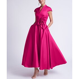Beach Wedding A-Line Cocktail Dresses Elegant Dress Party Tea Length Sleeveless V Neck Pocket Satin with Bow(s) Derby Dresses 2025