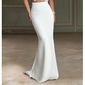 Beach Wedding Hall Casual Wedding Dresses Mermaid Separates Separates Sweep / Brush Train Stretch Fabric Bridal Skirts Bridal Gowns With Solid Color 2025