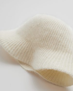 Beige Fluffy Bucket Hat