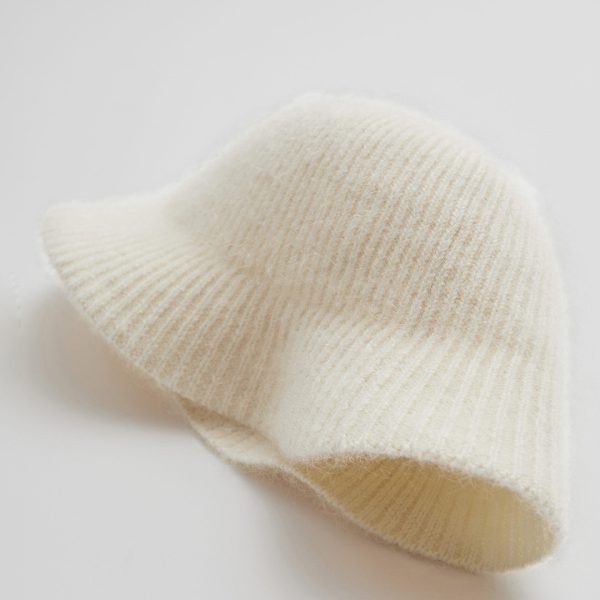 Beige Fluffy Bucket Hat