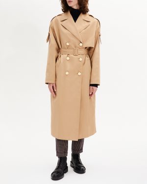 Beige Gabar Coat Trench