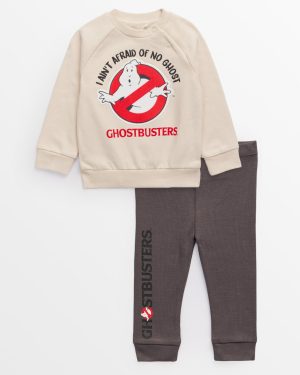 Beige Halloween Ghostbusters Beige Sweatshirt & Brown Leggings Set (3-6 Months) - Ghostbusters by Sainsbury's