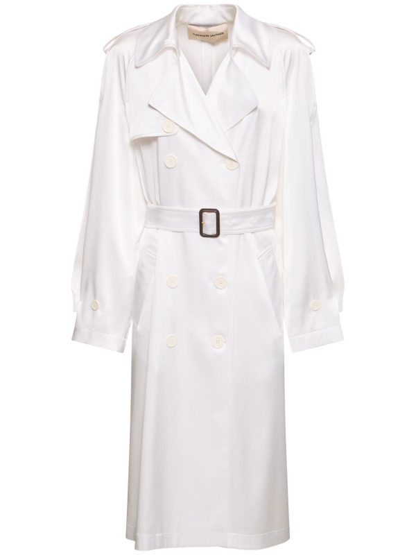 Belted Satin Trench Coat