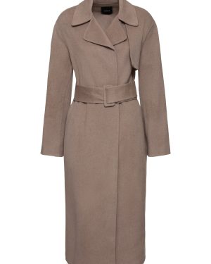 Belted Wool & Cashmere Wrap Trench Coat