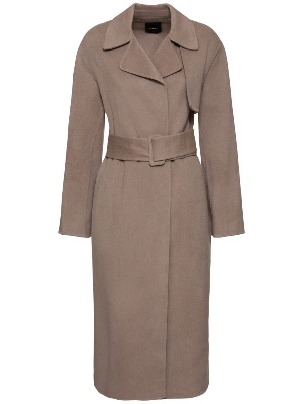 Belted Wool & Cashmere Wrap Trench Coat