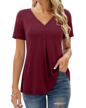 Beluring Ladies Tunic Tops Longline Shirts V Neck Plain Tshirt 12 14