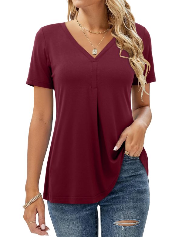 Beluring Ladies Tunic Tops Longline Shirts V Neck Plain Tshirt 12 14