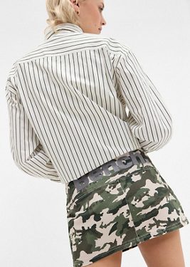 Bench UO Exclusive Teo Camo Mini Skirt - Khaki XS at Urban Outfitters