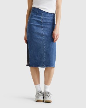 Benetton, Denim Pencil Skirt, size , Blue, Women
