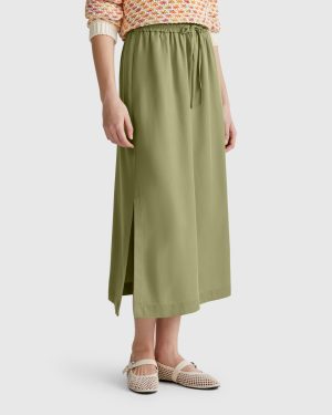 Benetton, Flowy Midi Skirt, size XXS, , Women